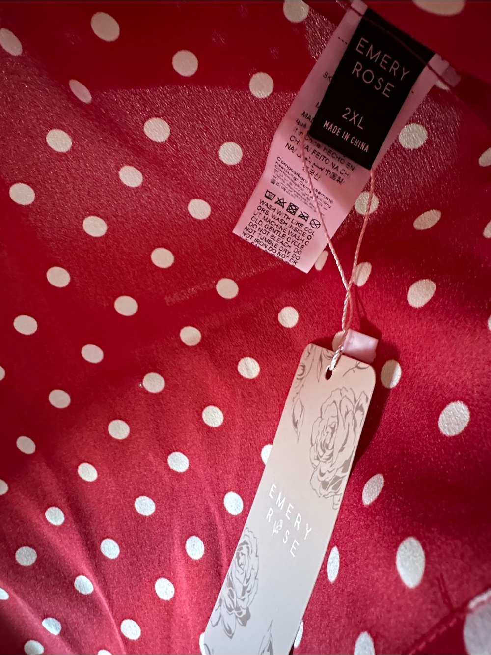 NWT - Red Polka Dot blouse - Emery Rose - Picture 2 of 4